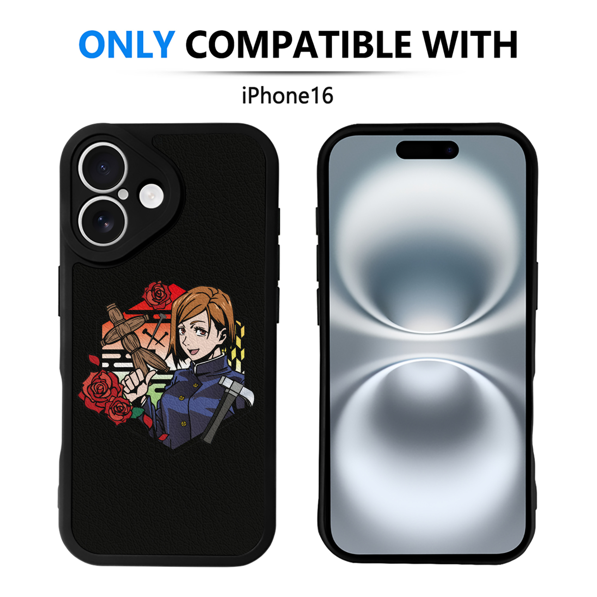 （画像用） 呪術廻戦 Jujutsu Kaisen 【iPhone 16シリーズ対応】シリコンスマホケース（レザー調） 材質：シリコン